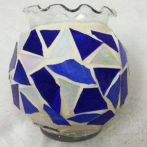 Blue Mosaic Design Vase